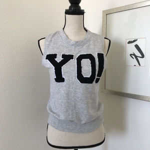 Olseboye Knit Sporty Top YO! size XS Heather Gray
